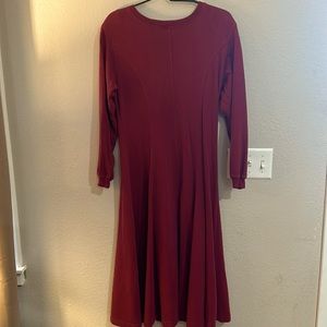 Nice burgundy dress.